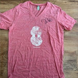 Pink V-Neck Graphic T-Shirt